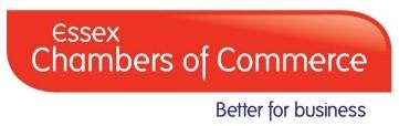 Essex Chambers of Commerce logo. White text on a red background