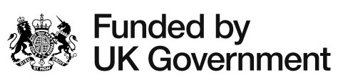 Text reads Funded by UK Government in black on a white background