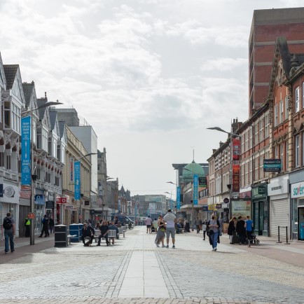 Photo of Southend-on-Sea high street with people walking through the centre