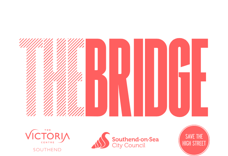 The Bridge text in red on a white background